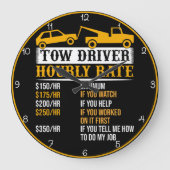 Tarief per uur voor twee bestuurders grote klok (Voorkant)