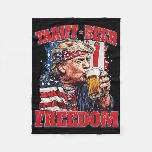 Tariefbiervrijheid Grappig Tarief Trump Fleece Deken (Voorkant)