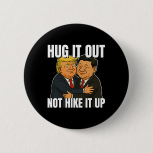 Tariefoorlog Grappig Trump Knuffelen Xi Jinping Tr Ronde Button 5,7 Cm