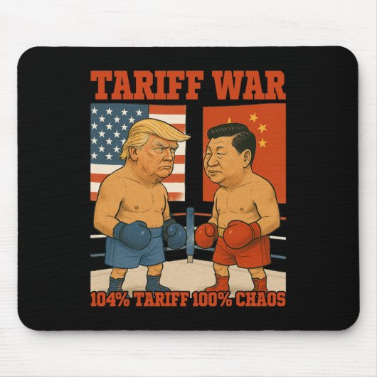 Tariefoorlog Grappig Trump vs Xi Jinping Boxing Ma Muismat (Voorkant)