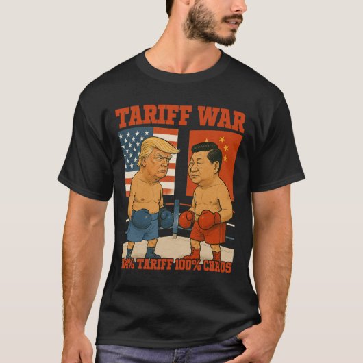 Tariefoorlog Grappig Trump vs Xi Jinping Boxing Ma T-shirt (Voorkant)