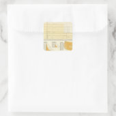 Tarieven en briefpost vierkante sticker (Tas)