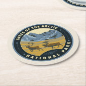 Tarieven van het nationale Arctisch park Ronde Kartonnen Onderzetter (Gebogen)