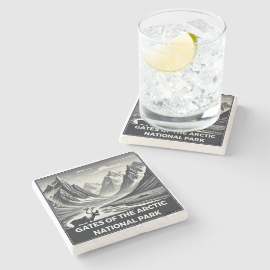 Tarieven van het nationale Arctisch park Stenen Onderzetter (Zijkant)