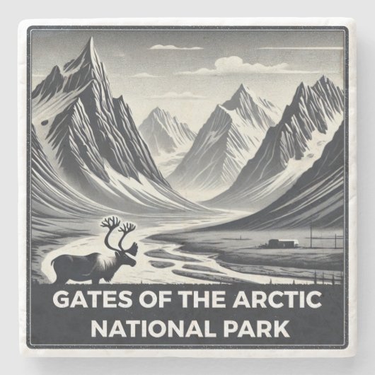 Tarieven van het nationale Arctisch park Stenen Onderzetter (Voorkant)