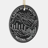 Tarieven van het nationale park Alaska Monoline Keramisch Ornament (Rechts)