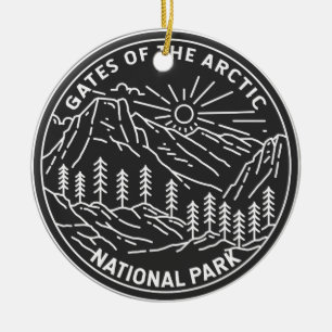 Tarieven van het nationale park Alaska Monoline Keramisch Ornament
