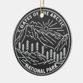 Tarieven van het nationale park Alaska Monoline Keramisch Ornament (Links)