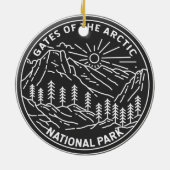 Tarieven van het nationale park Alaska Monoline Keramisch Ornament (Achterkant)