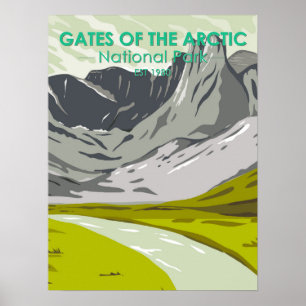 Tarieven van het nationale park Alaska Vintage Arc Poster