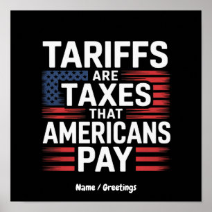 Tarieven zijn belastingen die Amerikanen betalen S Poster