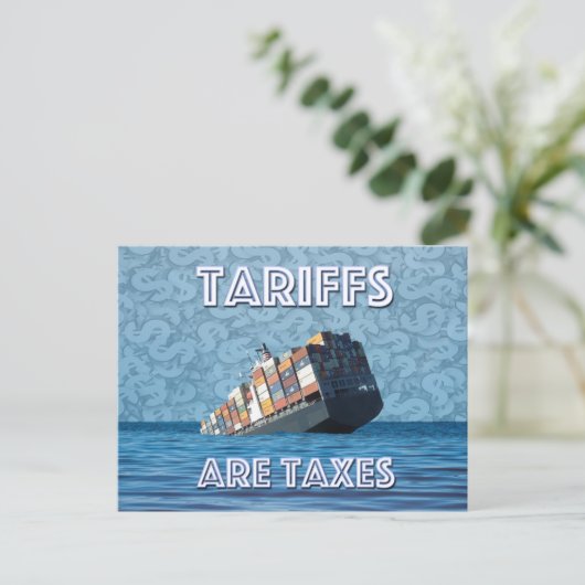 Tarieven zijn belastingen in de handelsoorlog briefkaart (Staand voorkant)