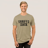 Tarieven zuigen - Antitarieven Tri-Blend Shirt (Voorkant volledig)