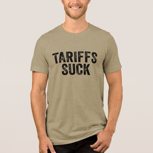 Tarieven zuigen - Antitarieven Tri-Blend Shirt (Voorkant)