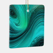 "Tarifa" blauwe wervelingen golven Keramisch Ornament (Rechts)