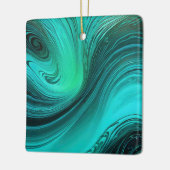 "Tarifa" blauwe wervelingen golven Keramisch Ornament (Links)