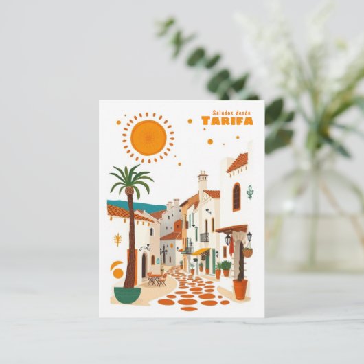 Tarifa Spanje vakantie mediterrane stad Briefkaart (Staand voorkant)