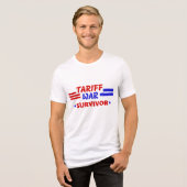 TARIFF WAR SURVIVOR Tri-Blend SHIRT (Voorkant volledig)