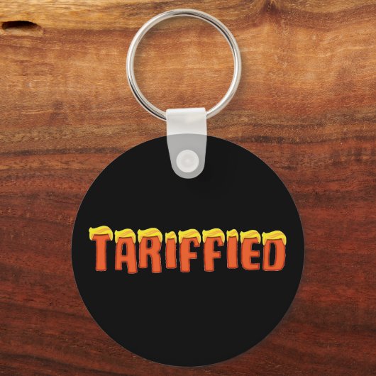 Tariffied - grappig Donald Trump tarief Sleutelhanger (Voorkant)