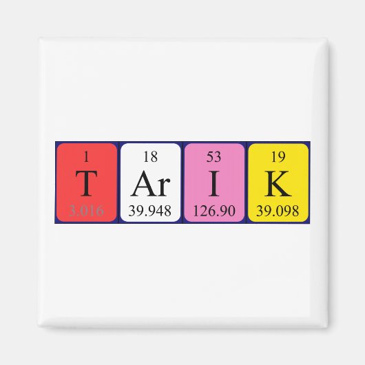Tarik periodieke table name magnet (Voorkant)
