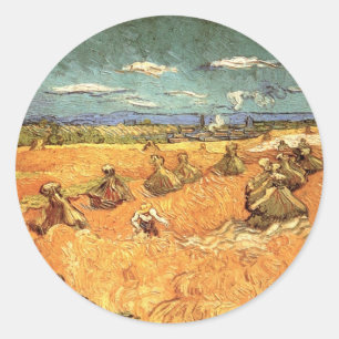 Tarikorens met maaier door Vincent van Gogh Ronde Sticker