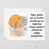 Tarjeta agradecimiento de comprension briefkaart (Voorkant / Achterkant)