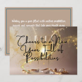 Tarjeta Cheers to a New Year Full of Possibilities Feestdagenkaart (Voorkant / Achterkant)