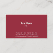 Tarjeta comercial Profesional Visitekaartje (Achterkant)