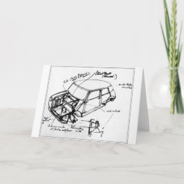 Tarjeta con esbozo de mini clásico kaart