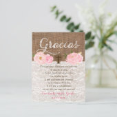 Tarjeta con oracion para invitados de Bautizo Uitnodiging Briefkaart (Staand voorkant)