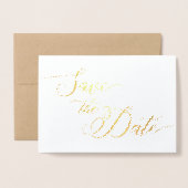 Tarjeta Con Relieve Metalizado Modern Save the Dat Folie Kaarten (Voorkant met envelop)