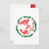 Tarjeta con sobre de la corona navideña (Voorkant / Achterkant)