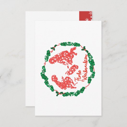 Tarjeta con sobre de la corona navideña (Voorkant / Achterkant)