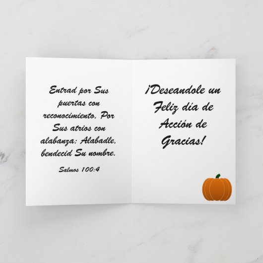 Tarjeta DE Accion DE Gracias bedriegt Calabazas Bedankkaart (Binnen)