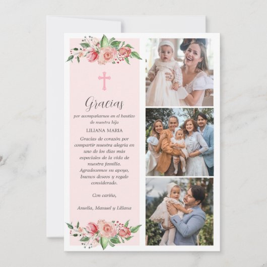 Tarjeta de Agradecimiento Bautizo Spain Baptisme Bedankkaart (Voorkant)
