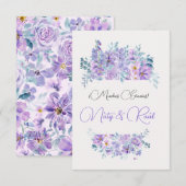 Tarjeta De Agradecimiento Boda tonos lila  Bedankkaart (Voorkant / Achterkant)