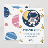 Tarjeta De Agradecimiento Cumpleaños Astronauta  Bedankkaart (Voorkant / Achterkant)