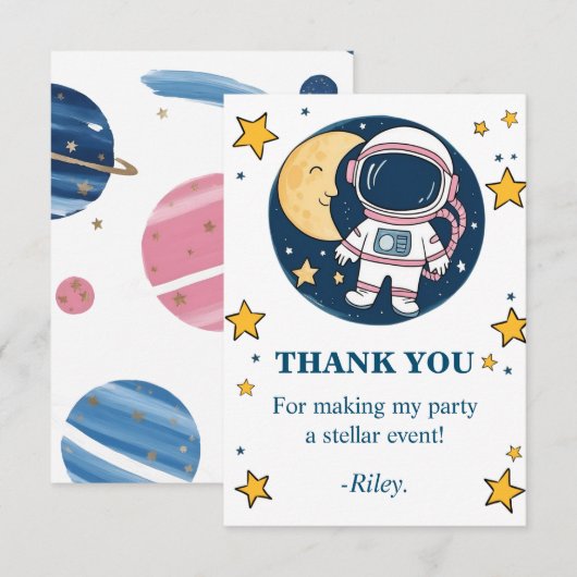 Tarjeta De Agradecimiento Cumpleaños Astronauta  Bedankkaart