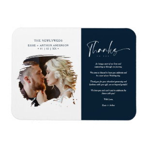 Tarjeta De Agradecimiento Modern Brushstoke Foto Magneet