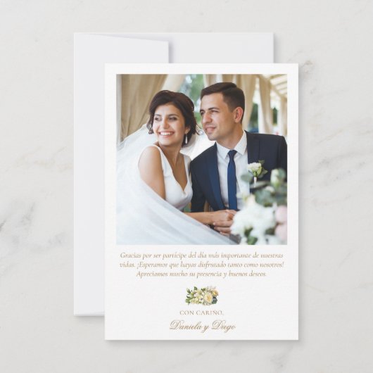 Tarjeta de Agredecimento de Boda Bruiloft Dank Bedankkaart (Achterkant)