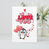 Tarjeta de amor pinguins love kaart (Staand voorkant)