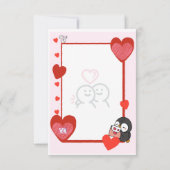 Tarjeta de amor pinguins love kaart (Achterkant)