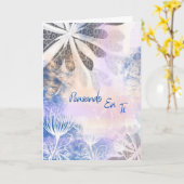 Tarjeta de Ánimo Azul Acuarela Floral Kaart (Gele Bloem)