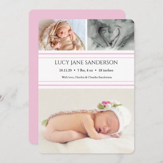 Tarjeta de anuncio nacimiento aankondiging (Voorkant / Achterkant)