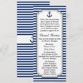 Tarjeta de Bautizo Nautico Ancla azul gris Kaart (Voorkant / Achterkant)