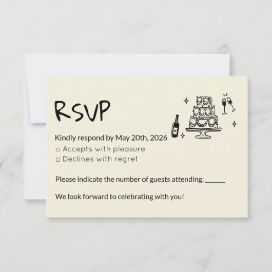 Tarjeta de confirmación RSVP kaartje (Voorkant)