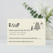 Tarjeta de confirmación RSVP kaartje (Staand voorkant)