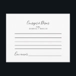 Tarjeta de Consejos y Deseos Boda Minimalista Briefkaart<br><div class="desc">Esta tarjeta de consejos y deseos boda minimalista es perfecta para una boda Española moderna. Estas tarjetas son perfectas para una boda, una ducha de novia, una ducha de bebé, una fiesta de graduación y más. Personalice las tarjetas con los nombres de la novia y el novio, los futuros padres...</div>