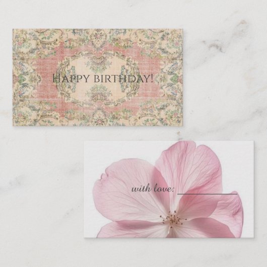 Tarjeta de cumpleaños visitekaartje (Voorkant / Achterkant)