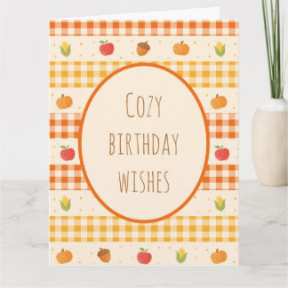 Tarjeta de felicitación de cumpleaños en otoño, bedankkaart